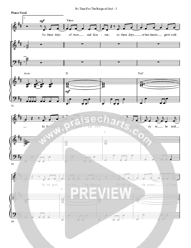 It's Time For The Reign Of God Lead & Piano (G3 Worship)