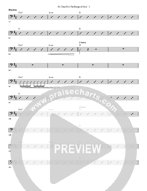 It's Time For The Reign Of God Rhythm Chart (G3 Worship)
