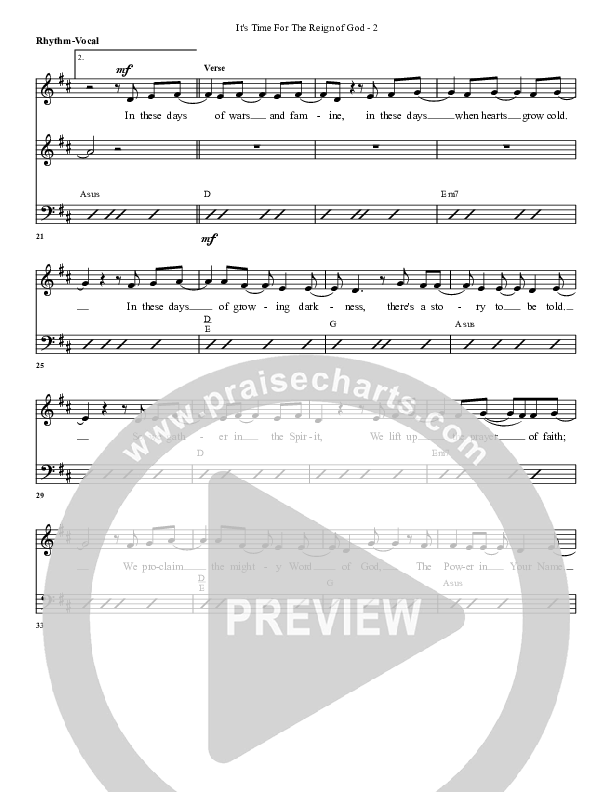 It's Time For The Reign Of God Rhythm/Vocal (G3 Worship)