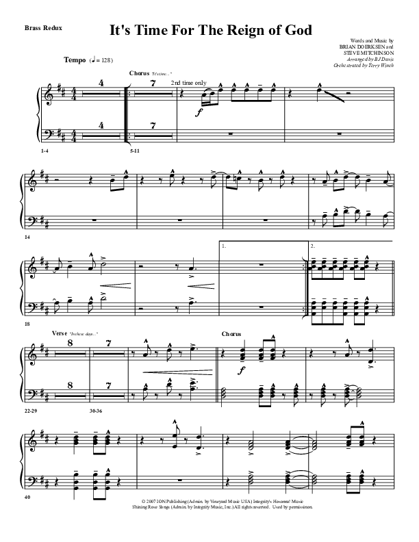 It's Time For The Reign Of God Synth Brass (G3 Worship)