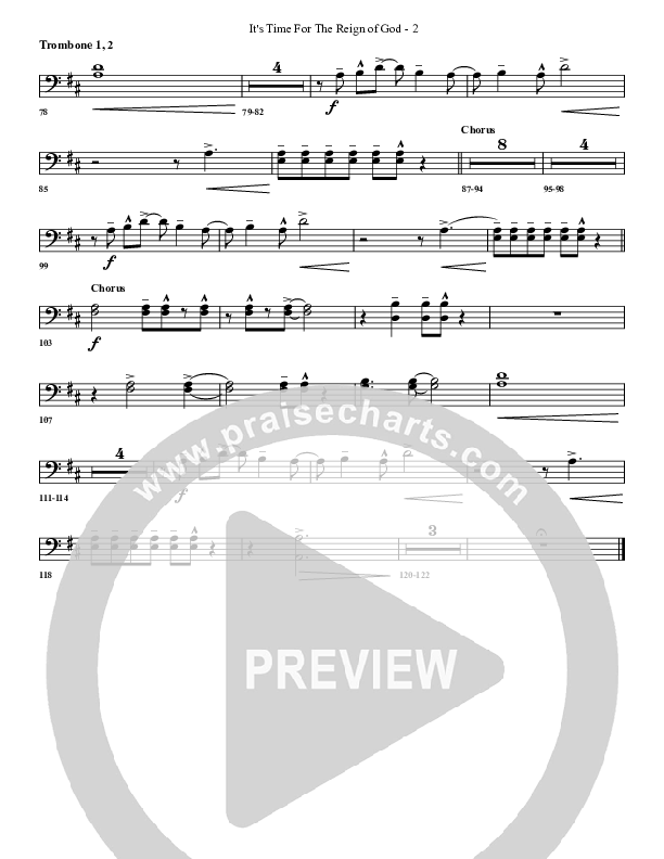 It's Time For The Reign Of God Trombone 1/2 (G3 Worship)