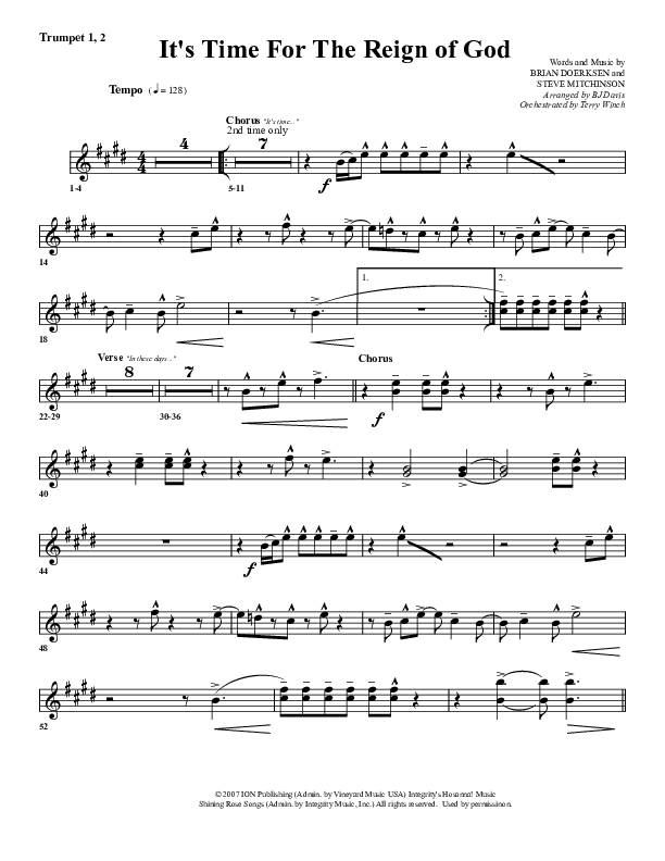 It's Time For The Reign Of God Trumpet 1,2 (G3 Worship)