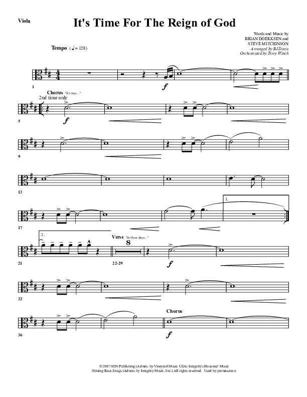 It's Time For The Reign Of God Viola (G3 Worship)