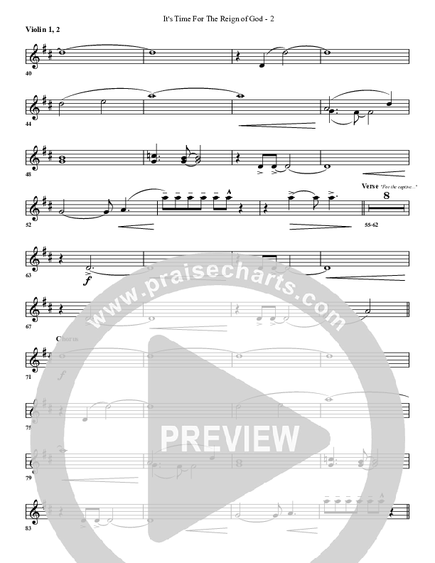 It's Time For The Reign Of God Violin 1/2 (G3 Worship)