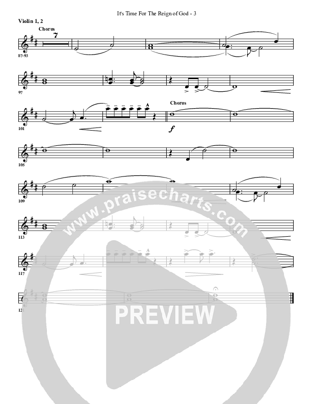 It's Time For The Reign Of God Violin 1/2 (G3 Worship)