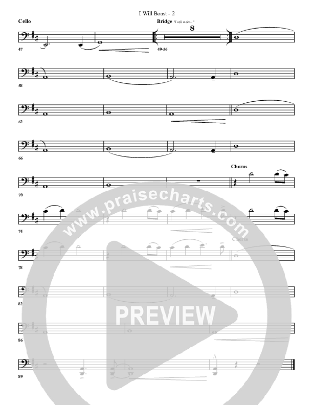 I Will Boast Cello (G3 Worship)