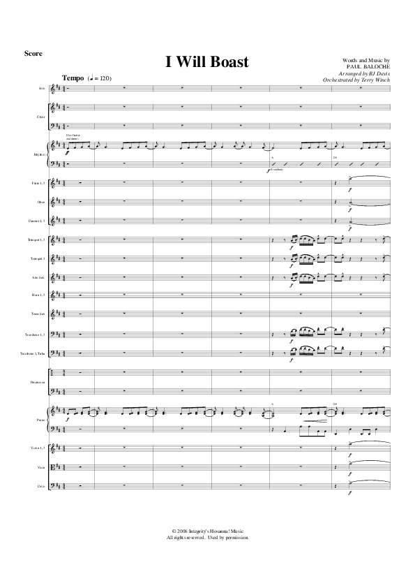 I Will Boast Orchestration (G3 Worship)