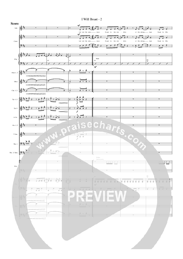 I Will Boast Conductor's Score (G3 Worship)