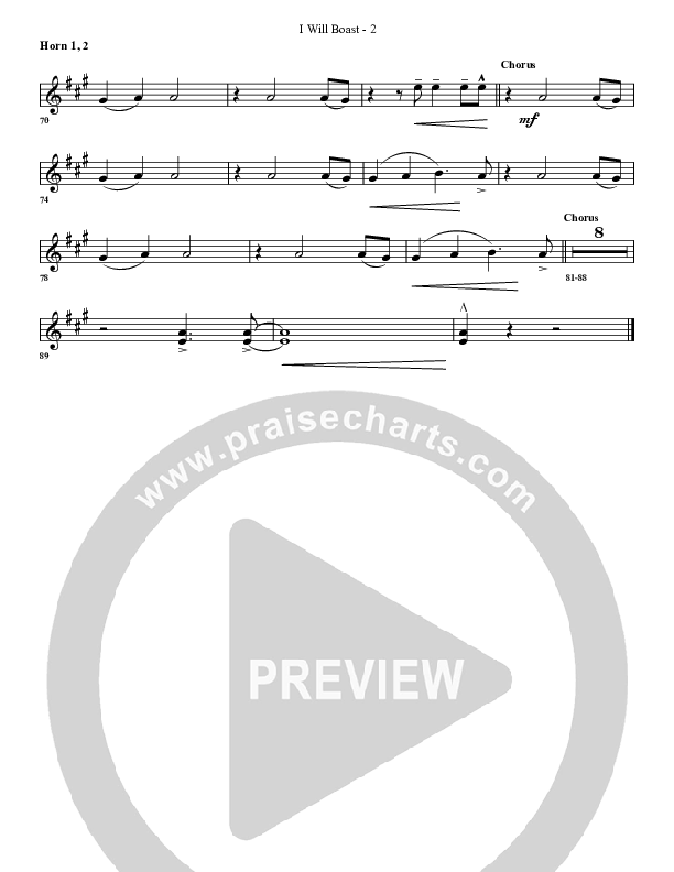 I Will Boast French Horn 1/2 (G3 Worship)