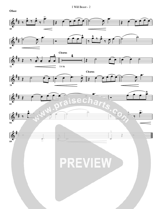 I Will Boast Oboe (G3 Worship)