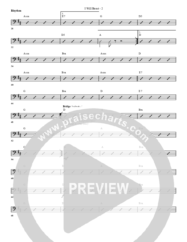 I Will Boast Rhythm Chart (G3 Worship)