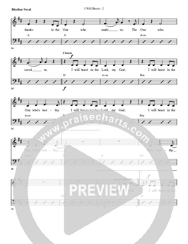 I Will Boast Rhythm/Vocal (G3 Worship)