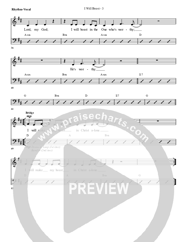 I Will Boast Rhythm/Vocal (G3 Worship)
