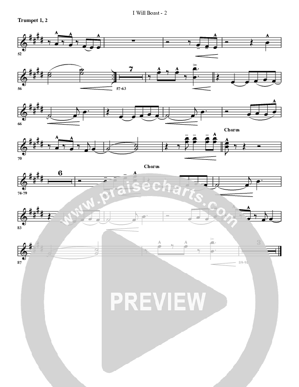 I Will Boast Trumpet 1,2 (G3 Worship)