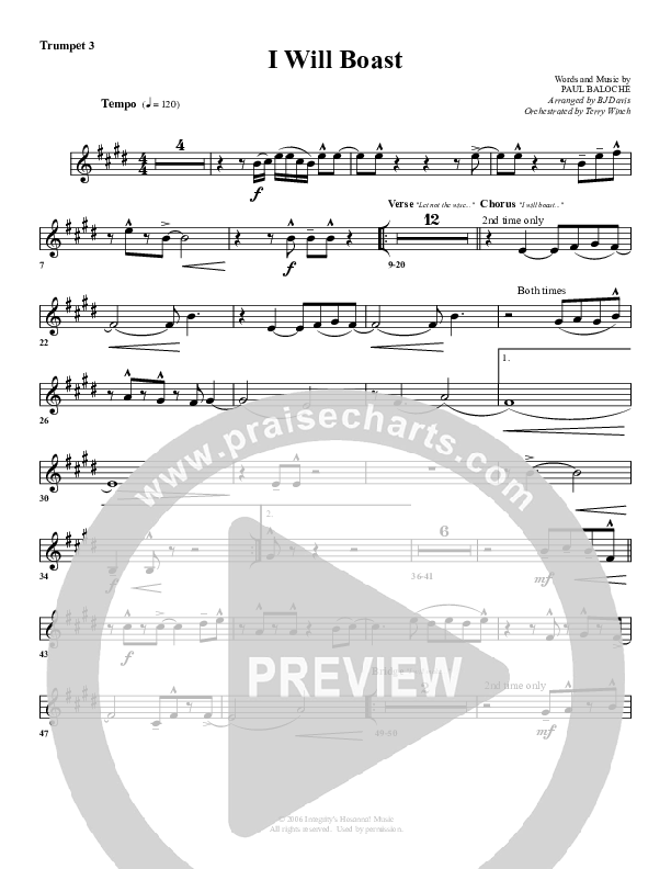 I Will Boast Trumpet 3 (G3 Worship)