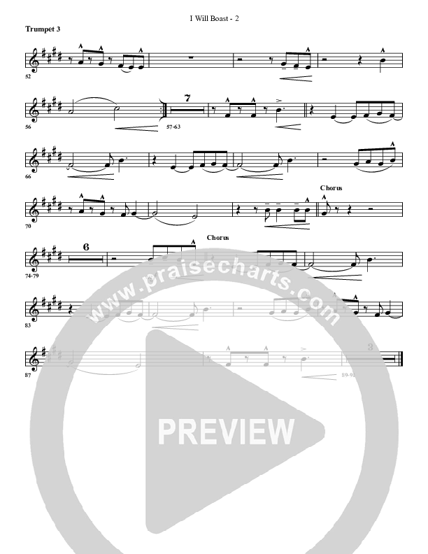 I Will Boast Trumpet 3 (G3 Worship)