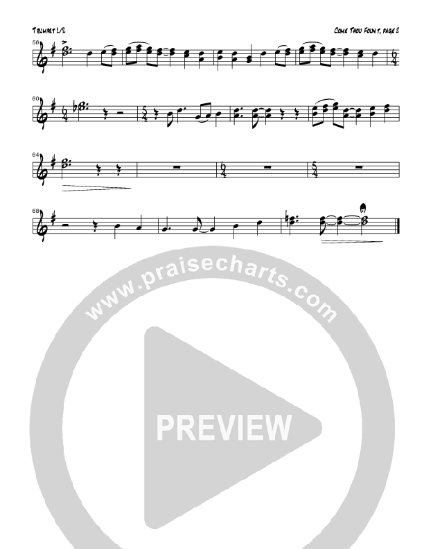 Come Thou Fount Of Every Blessing (Instrumental) Trumpet 1,2 (Tom Payne)