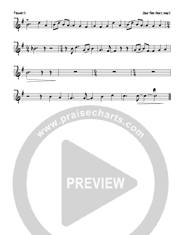 Come Thou Fount Of Every Blessing (Instrumental) Trumpet 3 (Tom Payne)