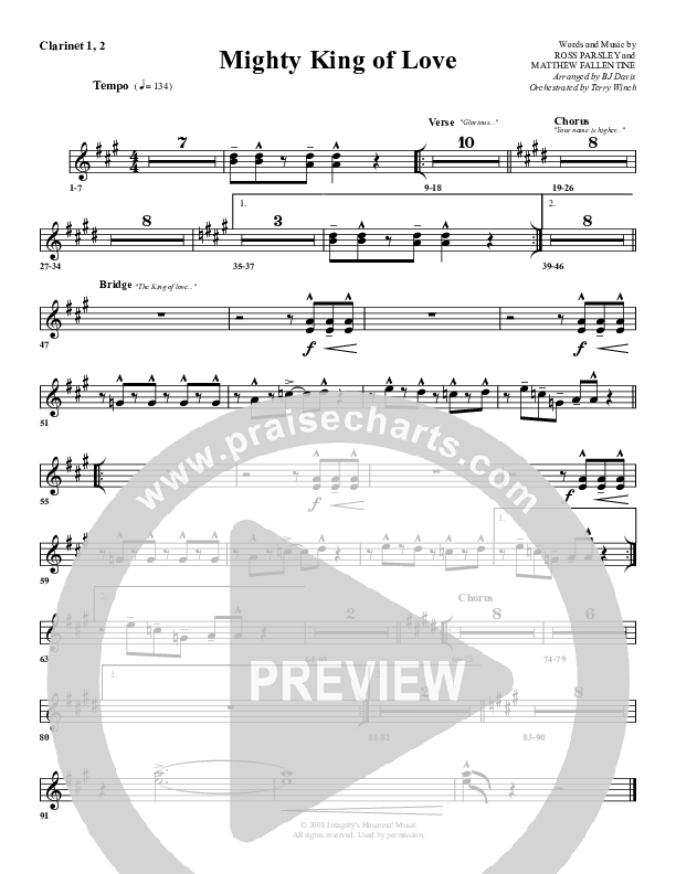 Mighty King Of Love Clarinet 1/2 (G3 Worship)