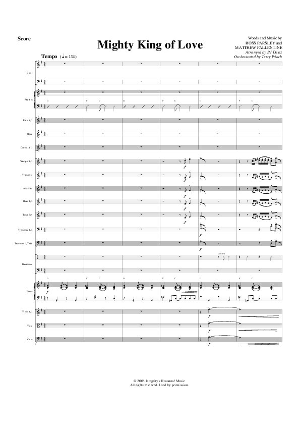 Mighty King Of Love Orchestration (G3 Worship)