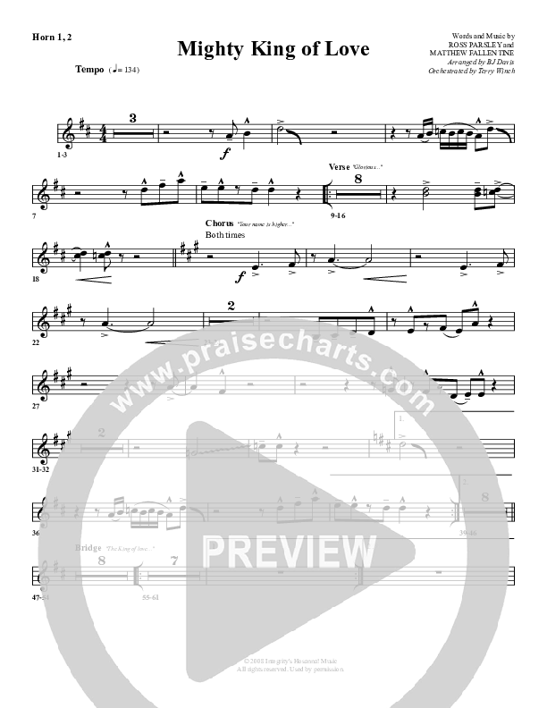 Mighty King Of Love French Horn 1/2 (G3 Worship)