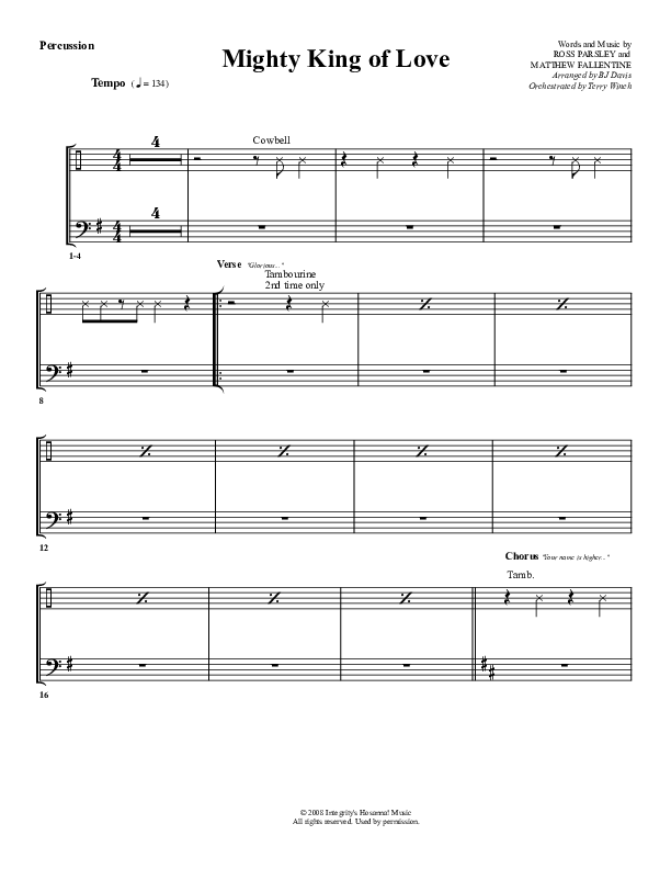 Mighty King Of Love Percussion (G3 Worship)