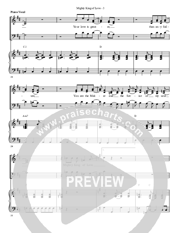 Mighty King Of Love Piano/Vocal (G3 Worship)