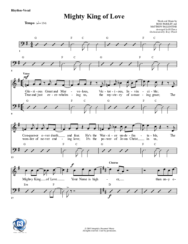 Mighty King Of Love Rhythm/Vocal (G3 Worship)