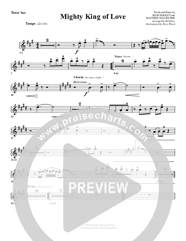 Mighty King Of Love Tenor Sax 2 (G3 Worship)