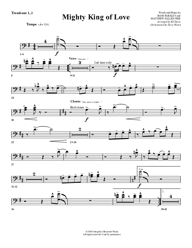 Mighty King Of Love Trombone 1/2 (G3 Worship)