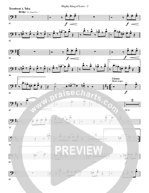 Mighty King Of Love Trombone 3/Tuba (G3 Worship)