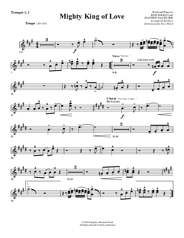 Mighty King Of Love Trumpet 1,2 (G3 Worship)