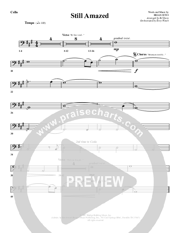 Still Amazed Cello (G3 Worship)