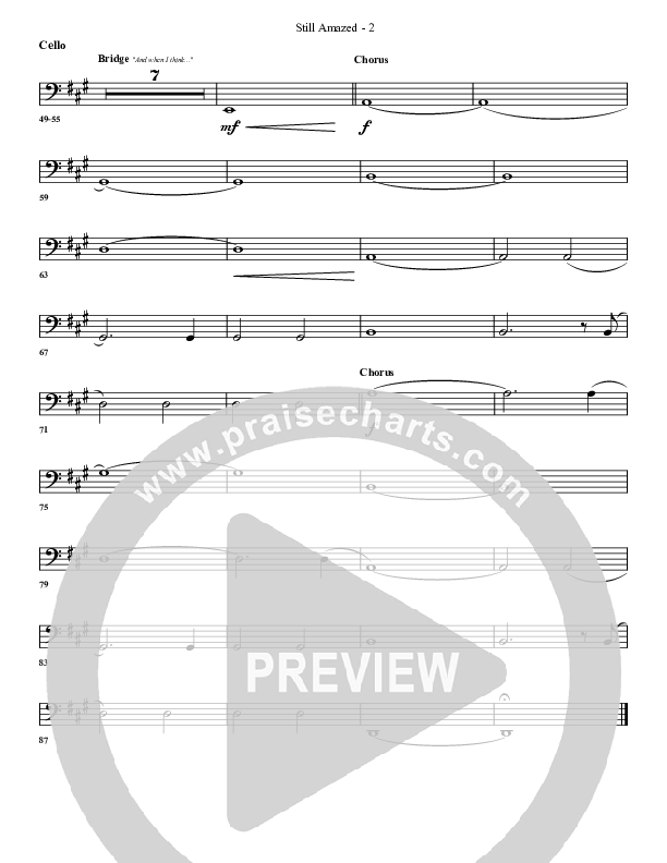 Still Amazed Cello (G3 Worship)