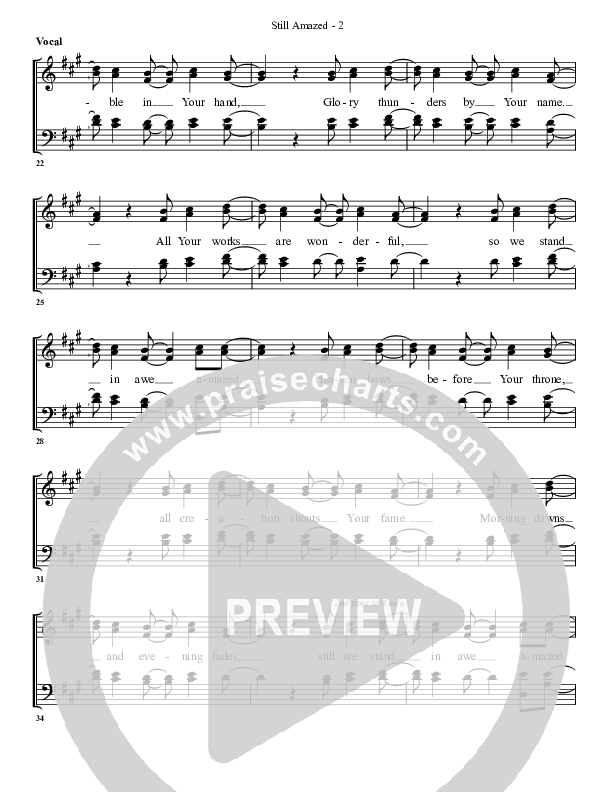Still Amazed Choir Sheet (G3 Worship)