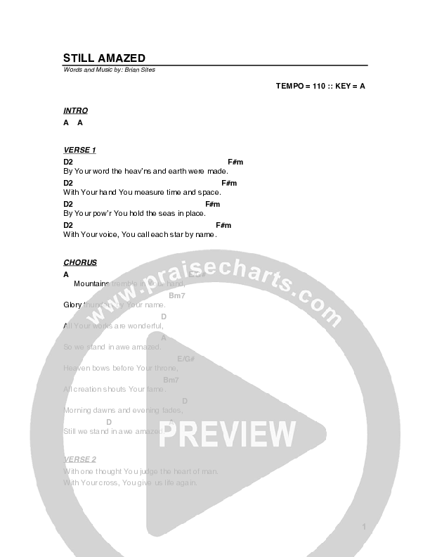 Still Amazed Chords & Lyrics (G3 Worship)