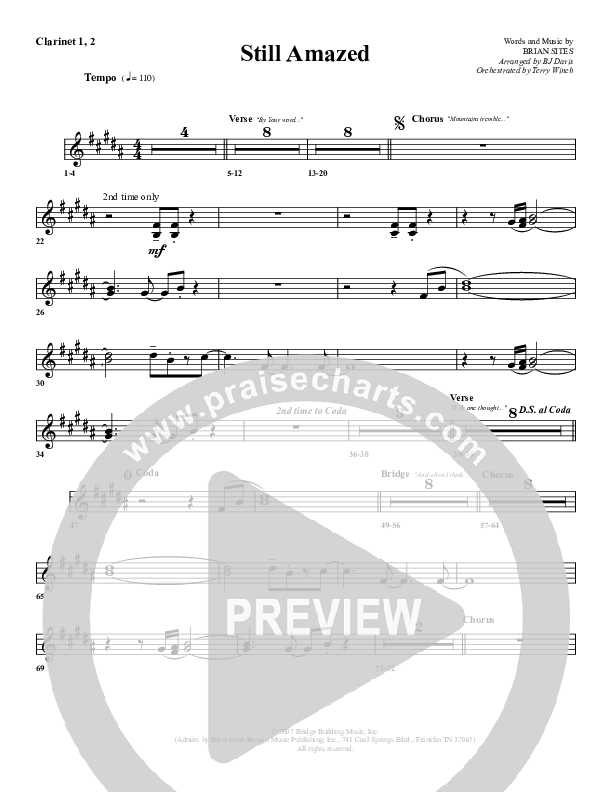 Still Amazed Clarinet 1/2 (G3 Worship)