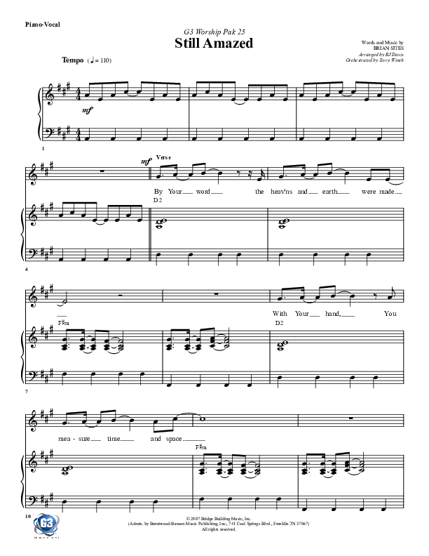 Still Amazed Piano/Vocal (G3 Worship)
