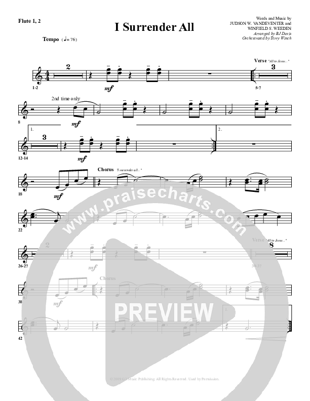 I Surrender All Flute (G3 Worship)