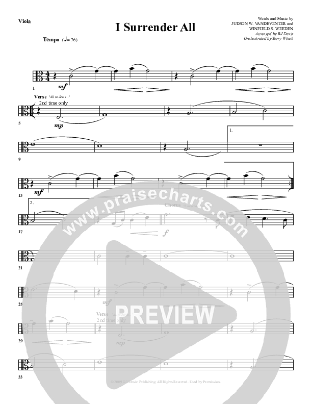 I Surrender All Viola (G3 Worship)