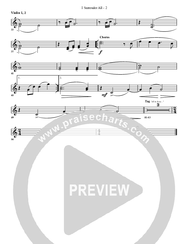 I Surrender All Violin 1/2 (G3 Worship)
