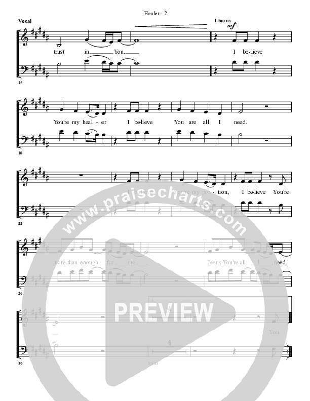 Healer Choir Sheet (G3 Worship)