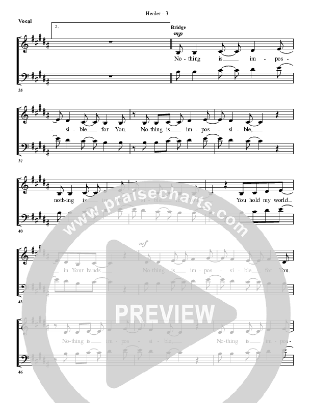 Healer Choir Sheet (G3 Worship)