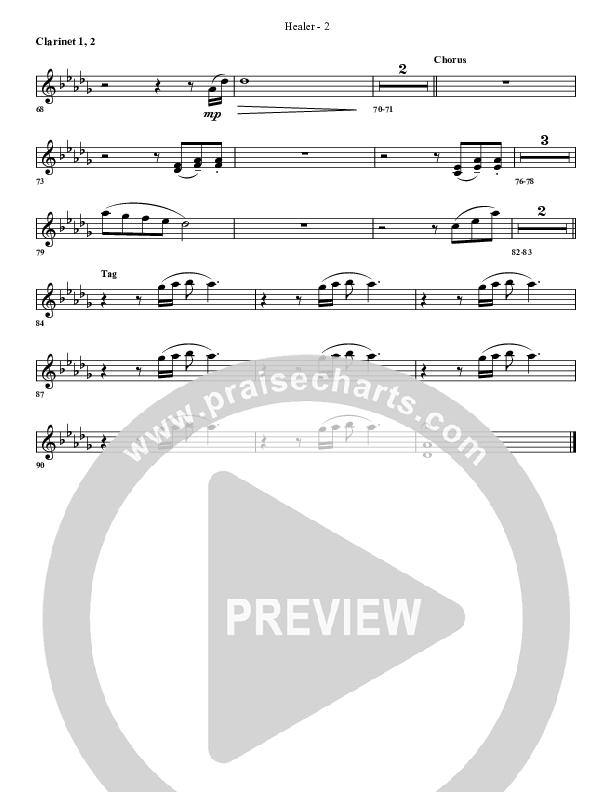 Healer Clarinet 1/2 (G3 Worship)