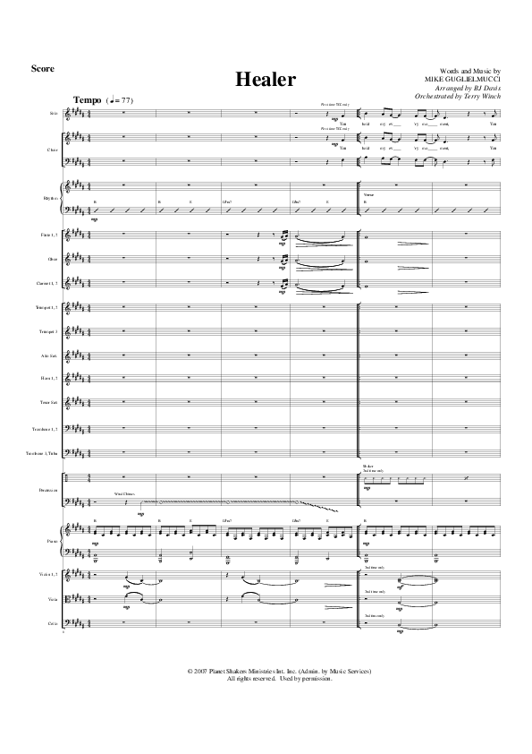 Healer Conductor's Score (G3 Worship)