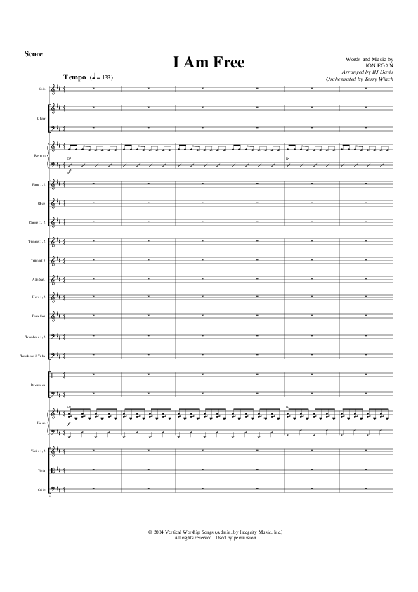 I Am Free Conductor's Score (G3 Worship)