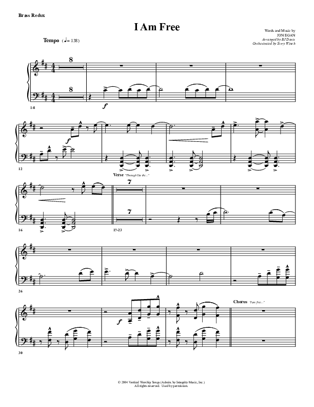 I Am Free Synth Brass (G3 Worship)