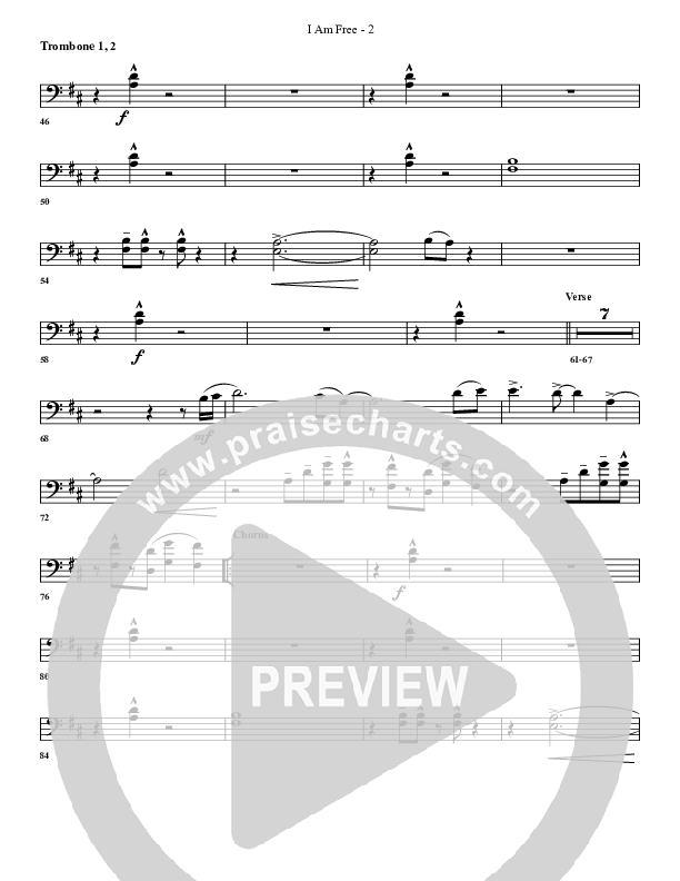 I Am Free Trombone 1/2 (G3 Worship)