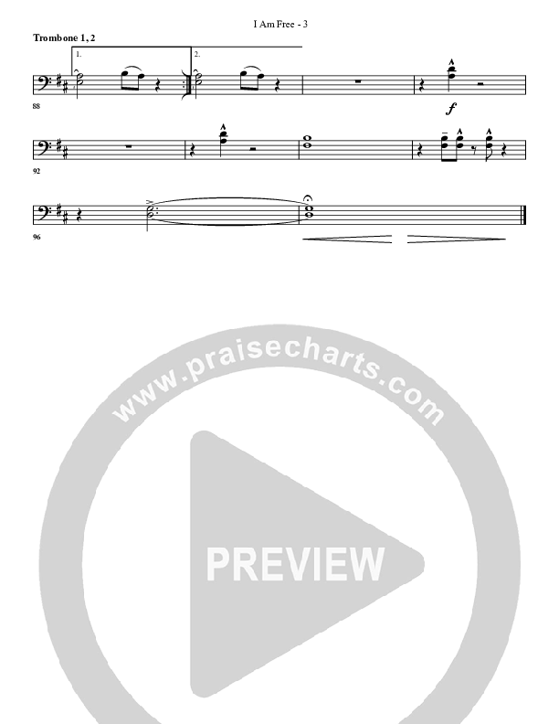 I Am Free Trombone 1/2 (G3 Worship)