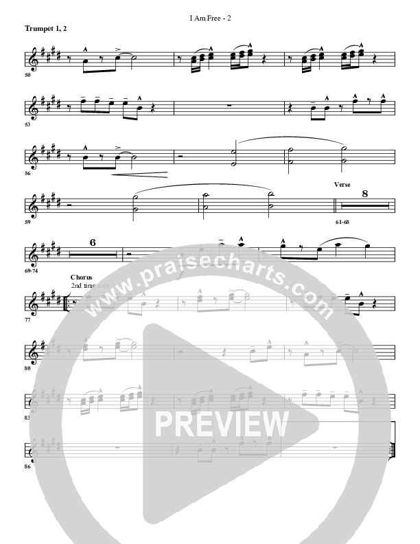 I Am Free Trumpet 1,2 (G3 Worship)